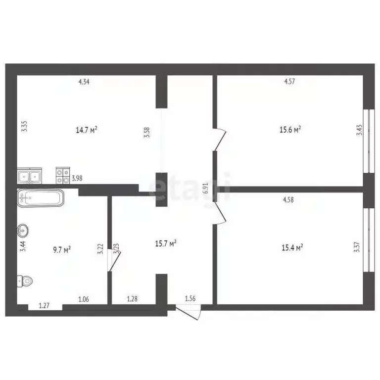 2-к кв. Севастополь ул. Симонок, 53В/1 (71.1 м) - Фото 1