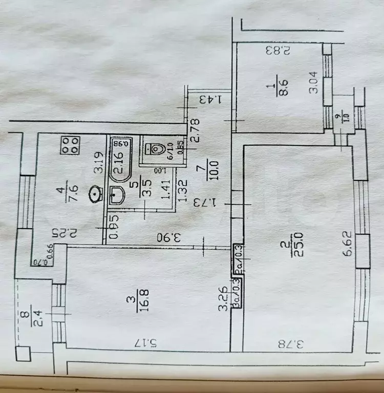 3-к. квартира, 74,8 м, 3/3 эт. - Фото 0