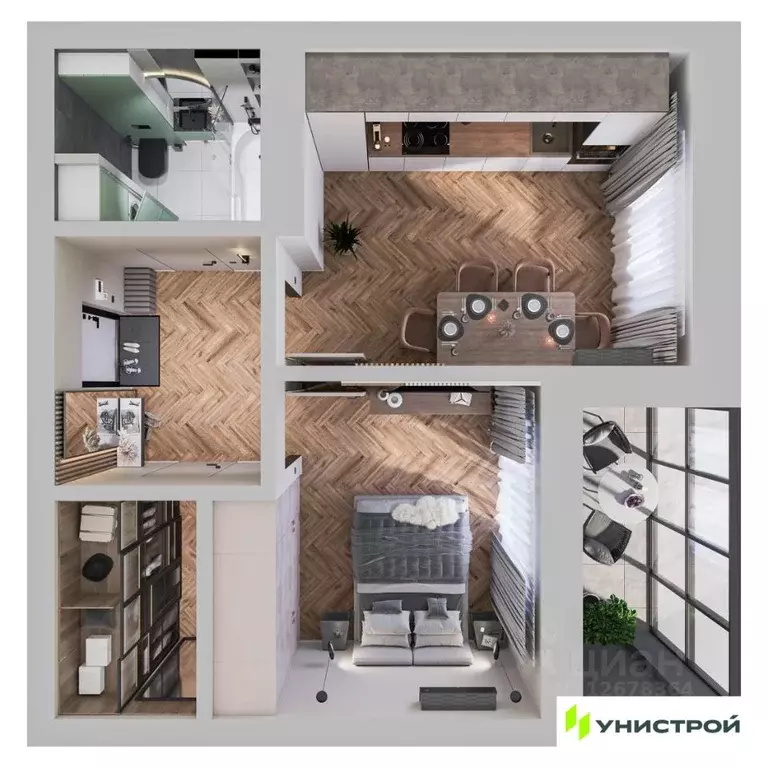 1-к кв. Самарская область, Тольятти 3А кв-л, Уникум на Ленинском жилой ... - Фото 1