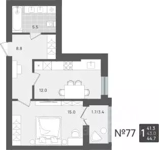 1-к кв. Калининградская область, Пионерский Рабочая ул., 11 (43.0 м) - Фото 1