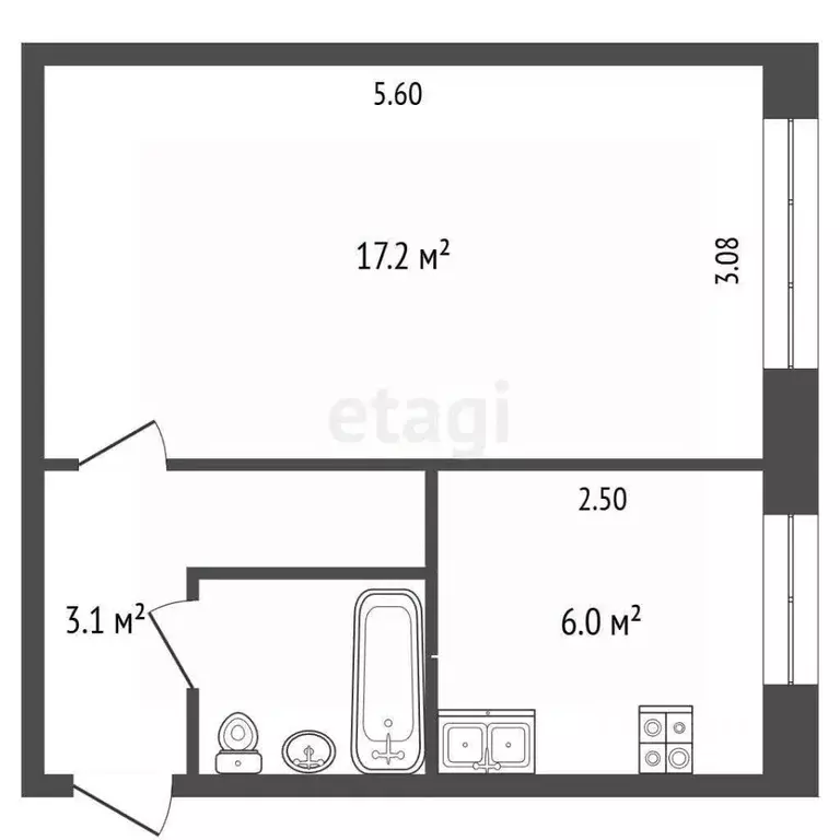 1-к кв. Ярославская область, Ярославль ул. Белинского, 36/30 (29.5 м) - Фото 1