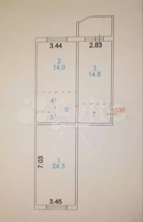 2-к. квартира, 68,4 м, 3/17 эт. - Фото 0