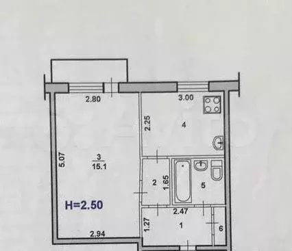 1-к. квартира, 28,5 м, 3/5 эт. - Фото 0