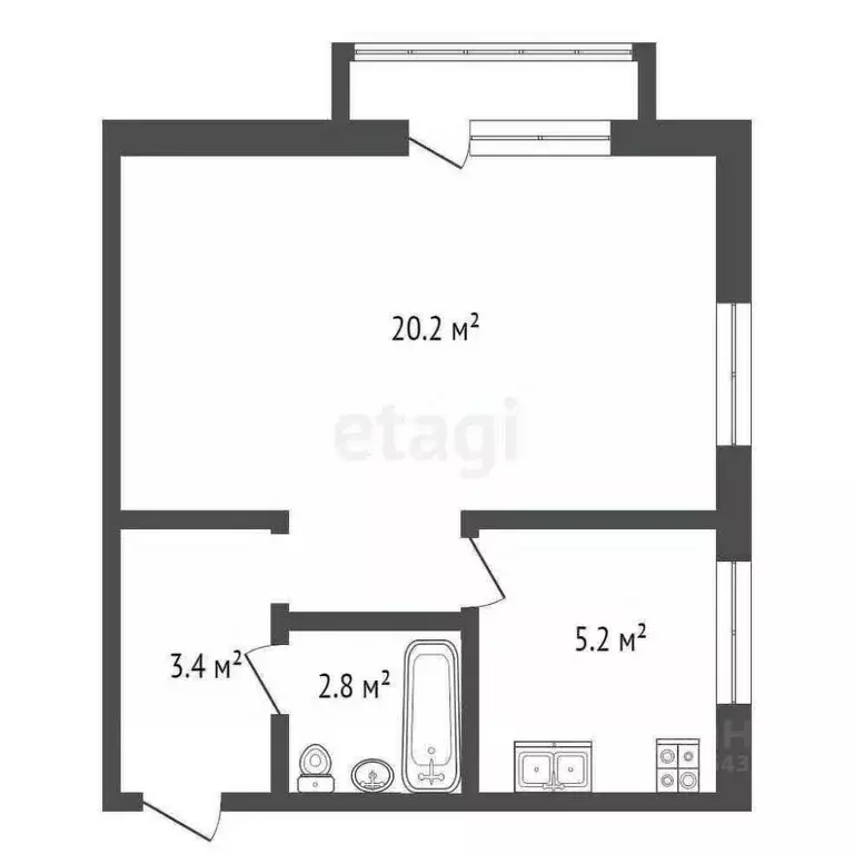 1-к кв. Москва бул. Генерала Карбышева, 7К3 (30.7 м) - Фото 0