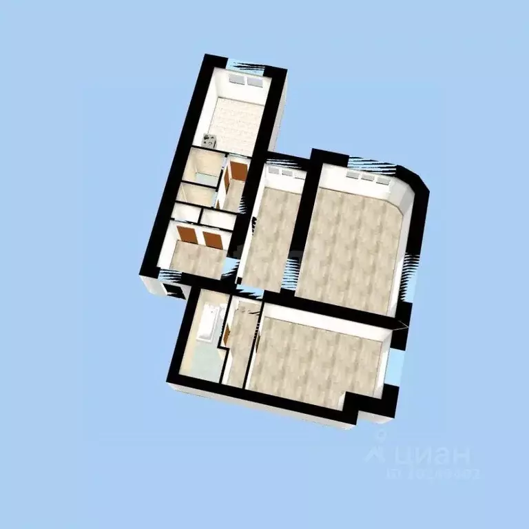 2-к кв. Башкортостан, Уфа ул. Ферина, 17/1 (85.0 м) - Фото 1