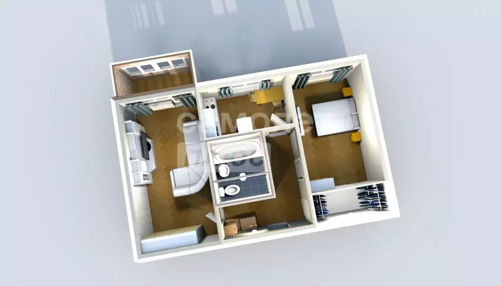 2-к кв. Татарстан, Зеленодольск Столичная ул., 2 (42.7 м) - Фото 2