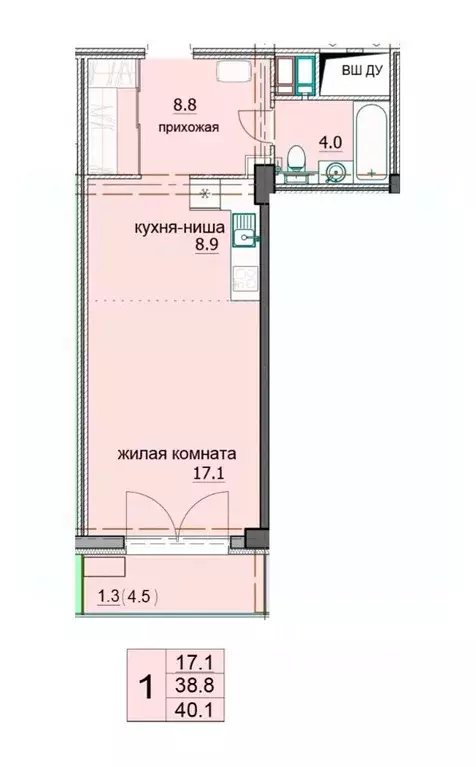 1-к кв. Пензенская область, Пенза ул. Яшиной, 5 (40.7 м) - Фото 0