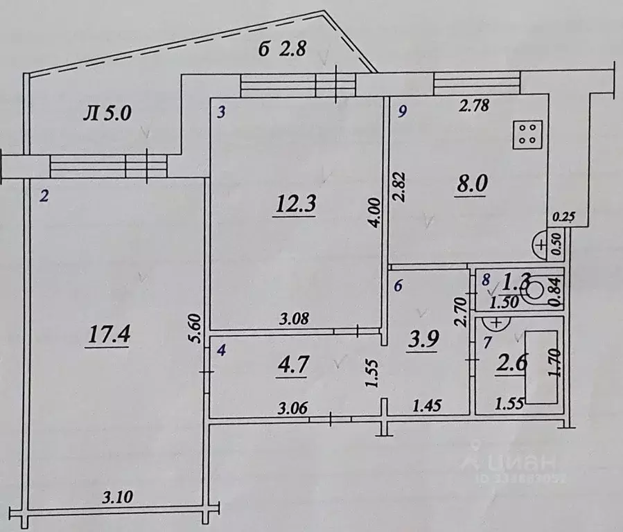 2-к кв. Самарская область, Самара ул. Бубнова, 11 (53.0 м) - Фото 1
