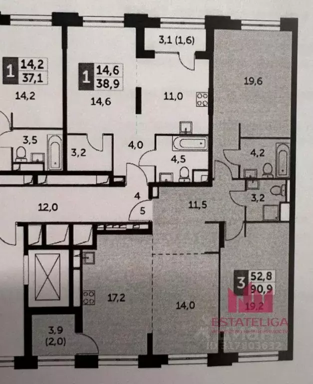Квартира, 4 комнаты, 91 м - Фото 0