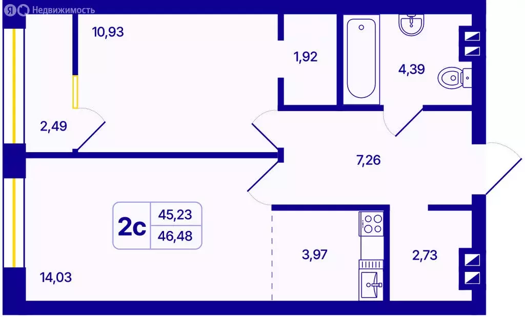 2-комнатная квартира: Новосибирск, Кировский район, Северо-Чемской ... - Фото 1