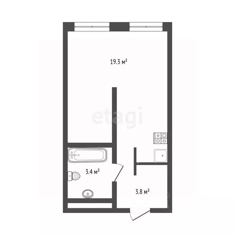 1-к кв. Тюменская область, Тюмень ул. Анатолия Клиндюка, 6 (30.8 м) - Фото 2