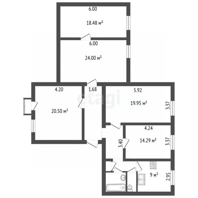 6-к кв. Санкт-Петербург просп. Обуховской обороны, 39 (128.6 м) - Фото 2