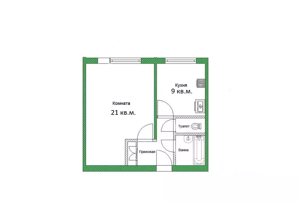 1-к кв. Москва Абрамцевская ул., 12 (39.0 м) - Фото 2
