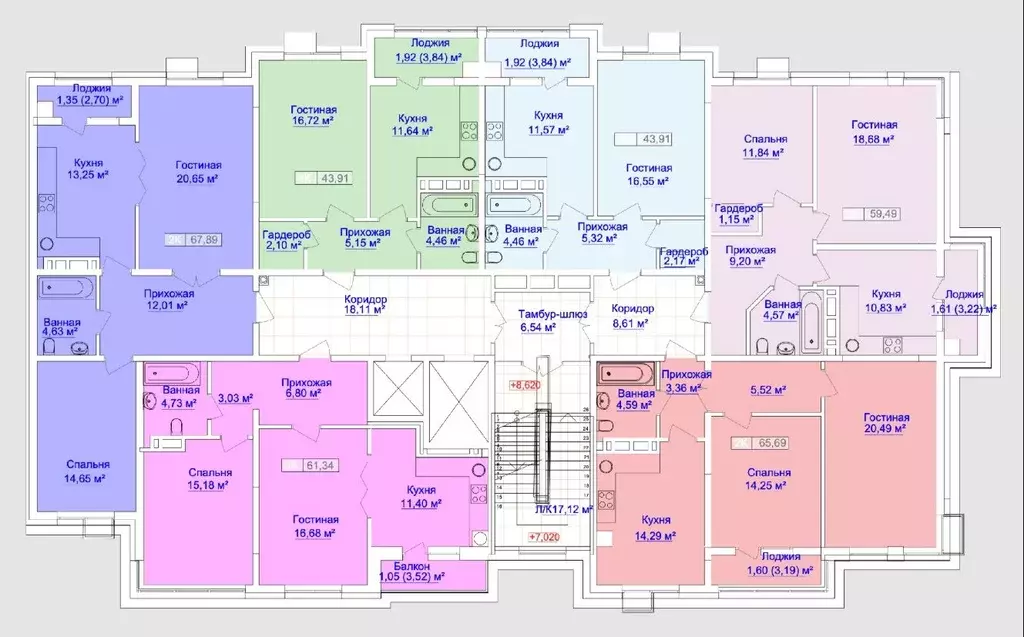 2-к кв. Дагестан, Каспийск просп. Акулиничева (67.89 м) - Фото 2