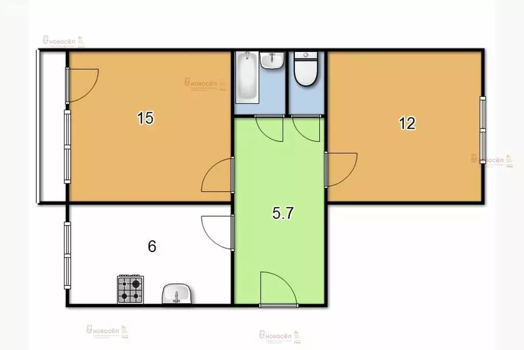2-комнатная квартира: Екатеринбург, улица Викулова, 44к2 (43.3 м) - Фото 0