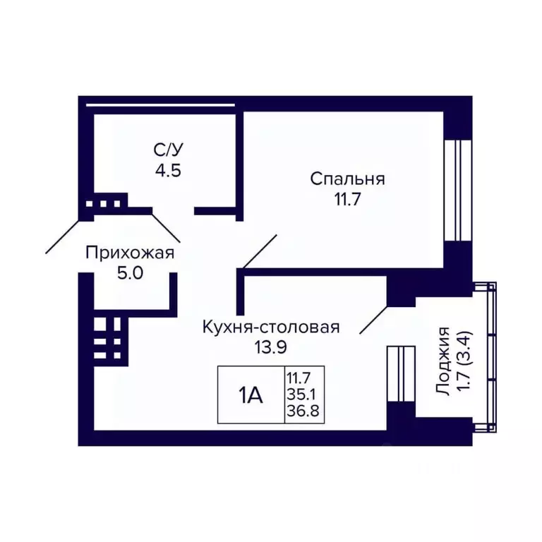 1-к кв. Новосибирская область, Новосибирск 18-й Бронный пер., 16 (36.8 ... - Фото 0