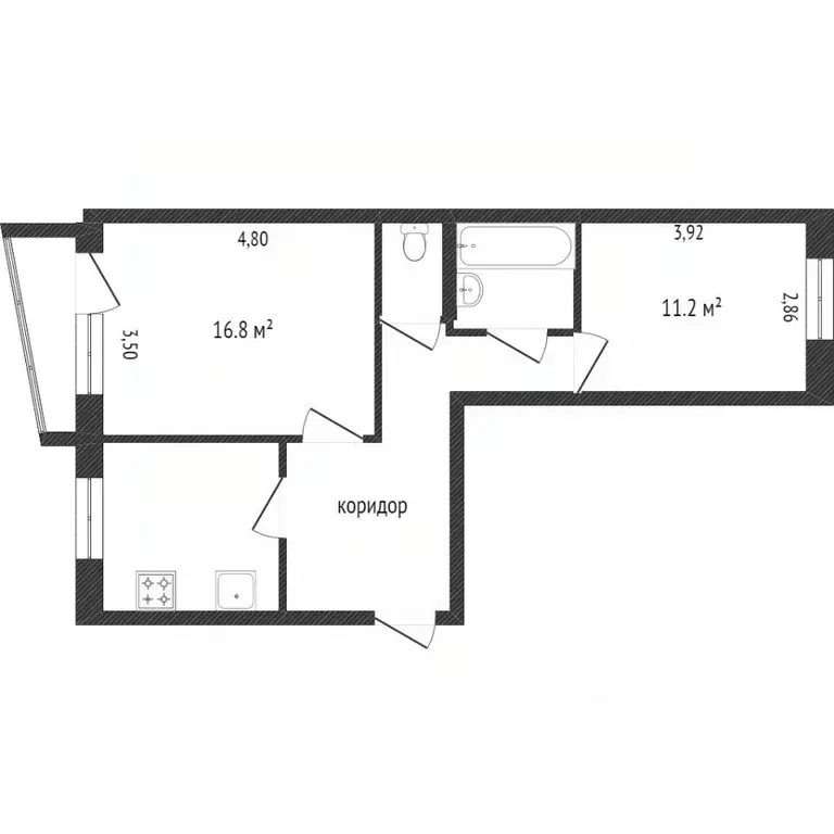 2-к кв. Ханты-Мансийский АО, Сургут ул. Дзержинского, 10 (53.8 м) - Фото 1