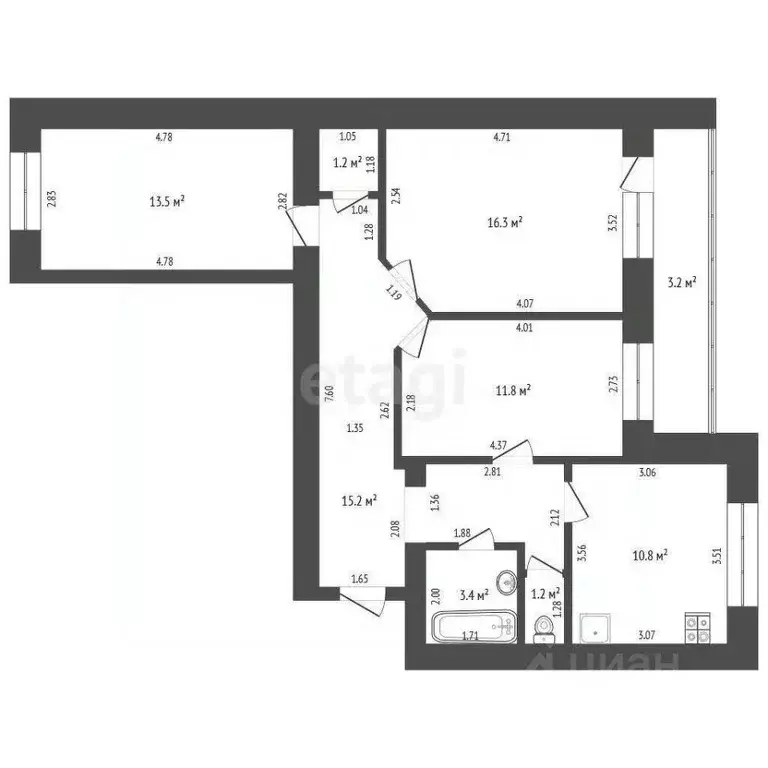 3-к кв. Мордовия, Саранск Красноармейская ул., 48 (73.4 м) - Фото 0