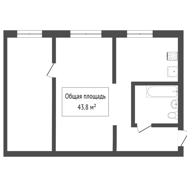 2-комнатная квартира: Томск, Киевская улица, 109/2 (46 м) - Фото 1