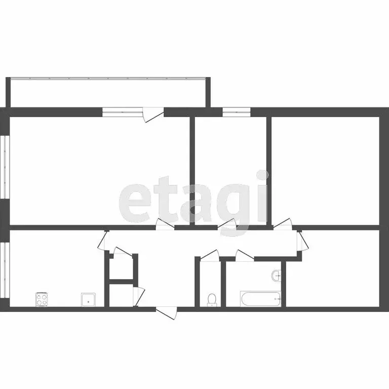 4-комнатная квартира: Томск, Рабочая улица, 45 (70 м) - Фото 1