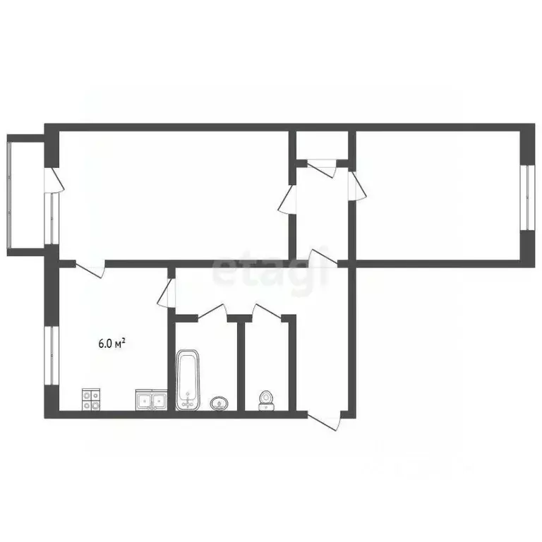 2-к кв. Вологодская область, пос. Лесково 9 (45.8 м) - Фото 2