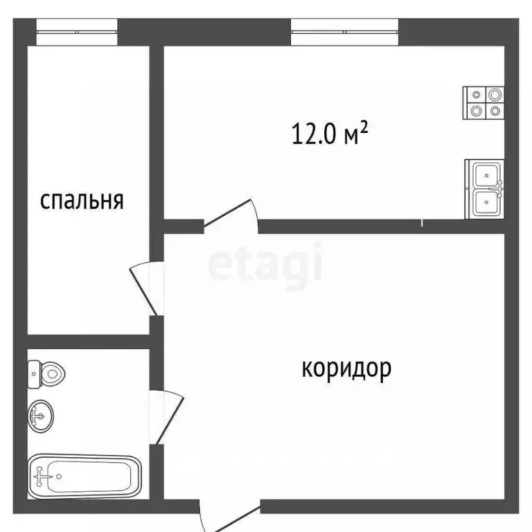 1-к кв. Севастополь просп. Античный, 26к3 (44.0 м) - Фото 2