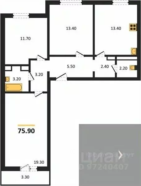 3-к кв. Воронежская область, Воронеж ул. Шидловского, 38 (75.9 м) - Фото 0