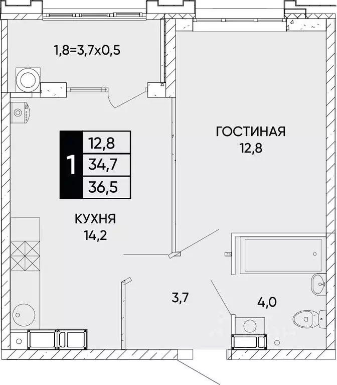 1-к кв. Ростовская область, Ростов-на-Дону Левобережье жилой комплекс ... - Фото 0