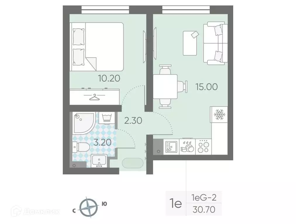 Продаётся 1-к квартира, 30.7 м - Фото 0