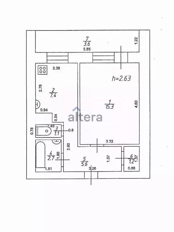 1-к кв. Татарстан, Казань ул. Юлиуса Фучика, 64к3 (33.3 м) - Фото 1