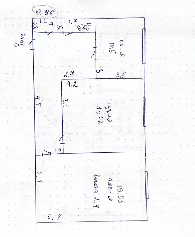 2-к. квартира, 47,5 м, 3/9 эт. - Фото 0