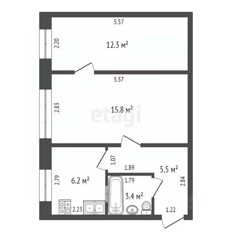 2-к кв. Крым, Евпатория ул. Казаса, 13 (43.2 м) - Фото 2