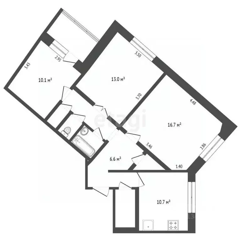 3-к кв. Ярославская область, Ярославль ул. Батова, 5 (68.3 м) - Фото 2