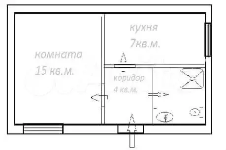 1-к. квартира, 27 м, 1/1 эт. - Фото 0