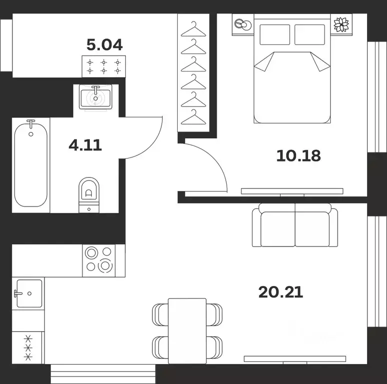 1-к кв. Тульская область, Тула ул. Академика Насоновой, 18 (39.54 м) - Фото 1