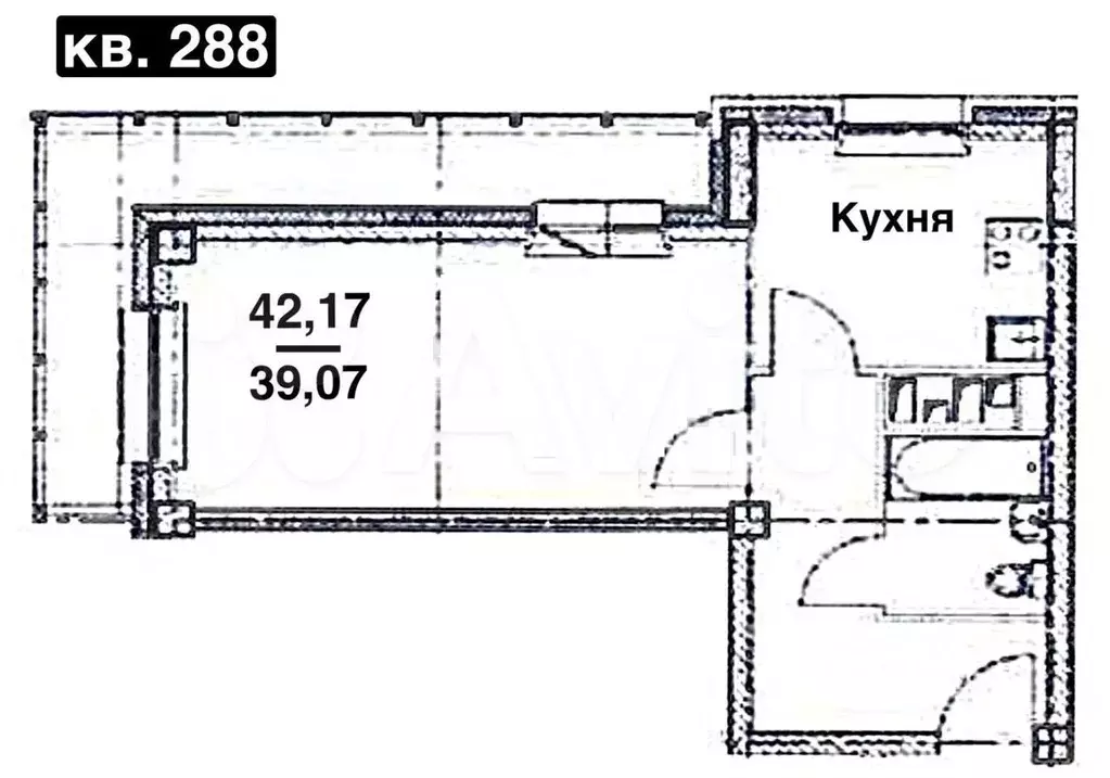 1-к. квартира, 42м, 25/25эт. - Фото 0