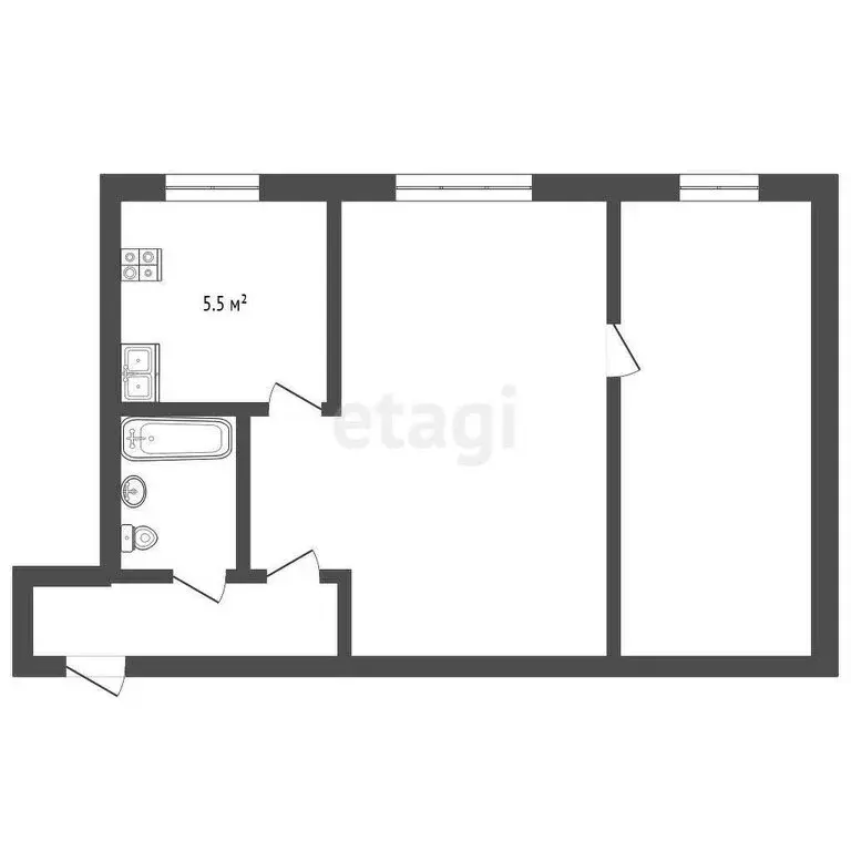 2-комнатная квартира: Орёл, улица Латышских Стрелков, 79 (44.6 м) - Фото 0