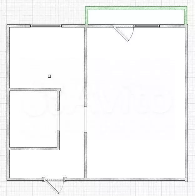 1-к. квартира, 28,8 м, 4/5 эт. - Фото 0