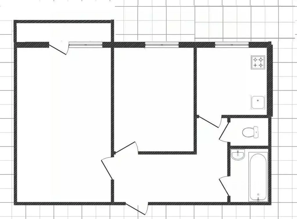 2-к кв. Липецкая область, Липецк ул. Гагарина, 151к3 (43.7 м) - Фото 1