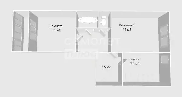 2-к кв. Новгородская область, Чудово ул. Большевиков, 26 (46.3 м) - Фото 2