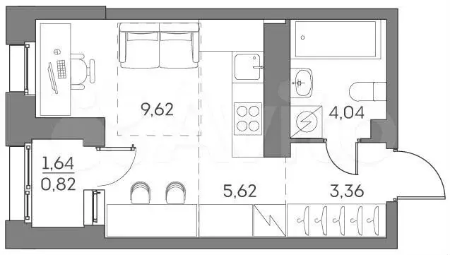 Квартира-студия, 23,5 м, 21/28 эт. - Фото 0