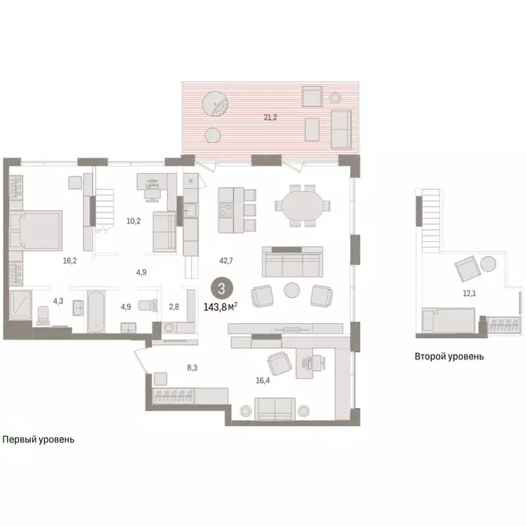 3-комнатная квартира: Тюмень, Краснооктябрьская улица, 4 (143.81 м) - Фото 2