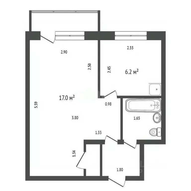 1-к кв. Красноярский край, Красноярск Транзитная ул., 20 (30.3 м) - Фото 2