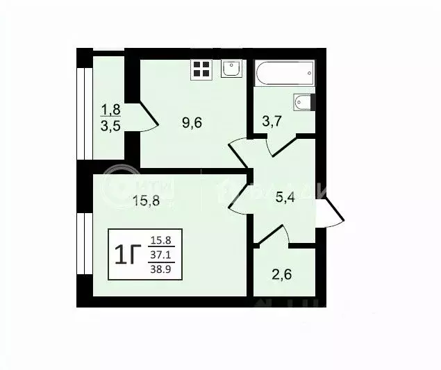 1-к кв. Воронежская область, Воронеж ул. Загоровского, 9/1 (38.9 м) - Фото 0