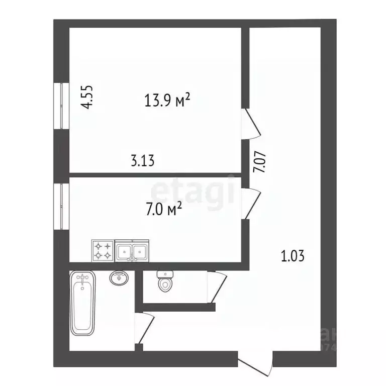 Комната Санкт-Петербург Шпалерная ул., 13 (13.0 м) - Фото 1