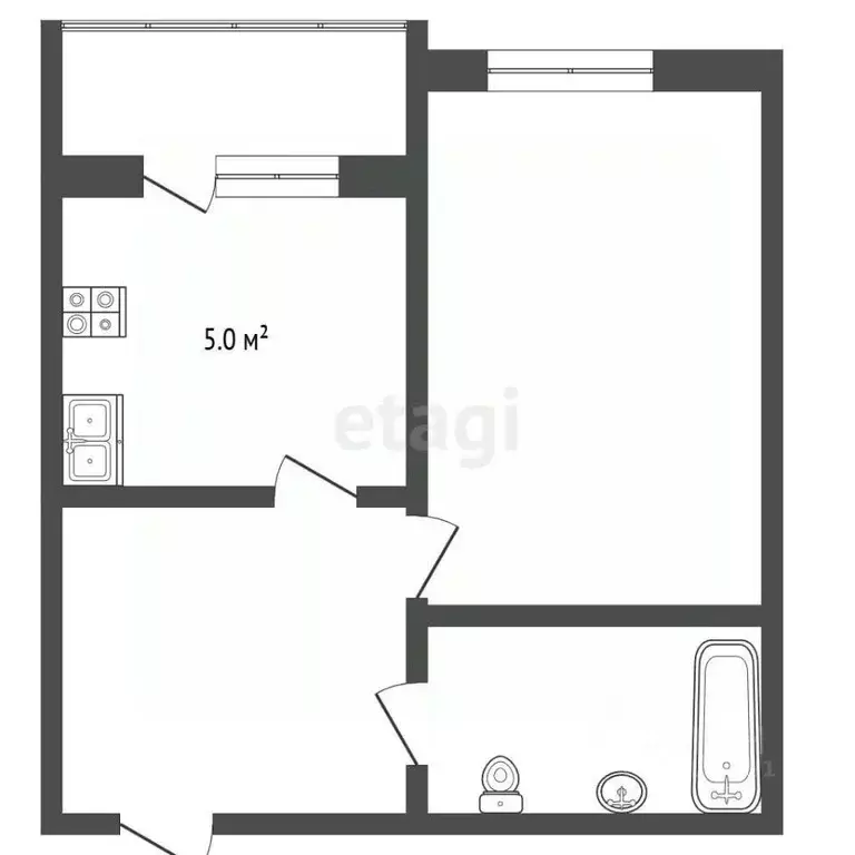 1-к кв. Ямало-Ненецкий АО, Муравленко пер. Радужный, 6 (32.8 м) - Фото 1