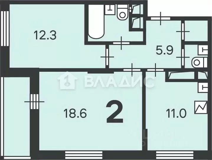 2-к кв. Москва Шереметьевская ул., 13К1 (54.4 м) - Фото 1