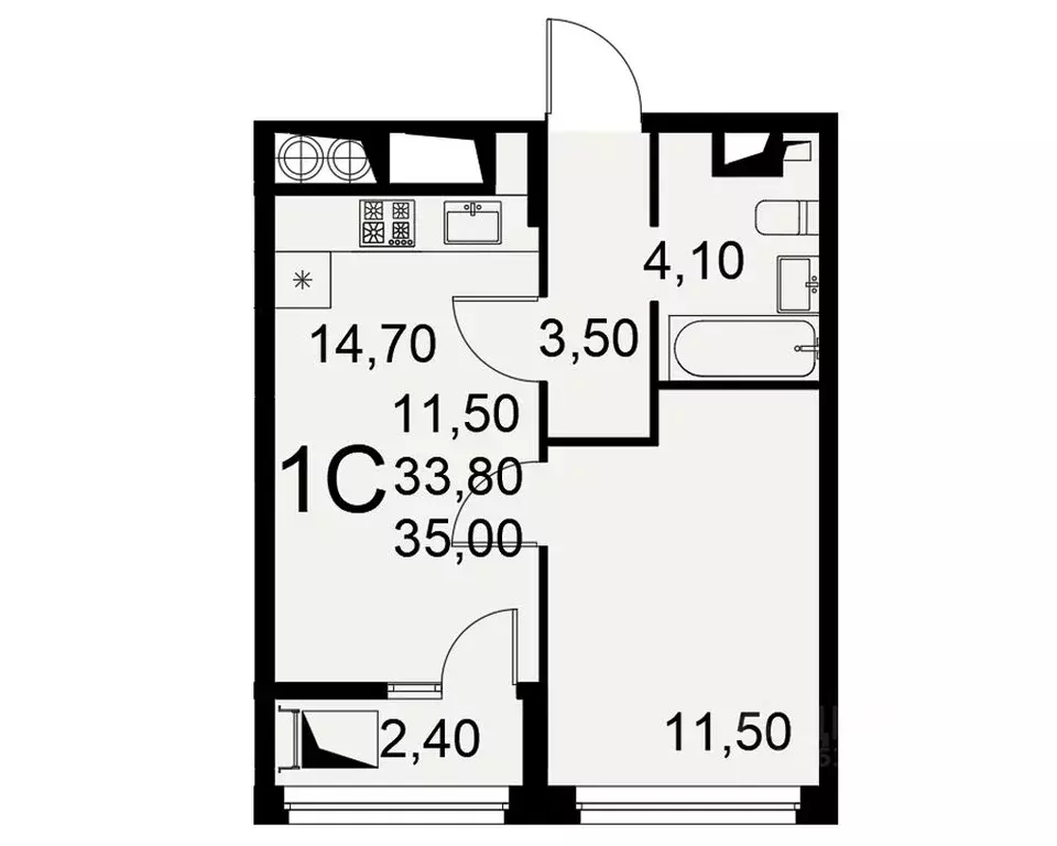 1-к кв. рязанская область, рязань интернациональная ул, 20 (33.8 м) - Фото 0