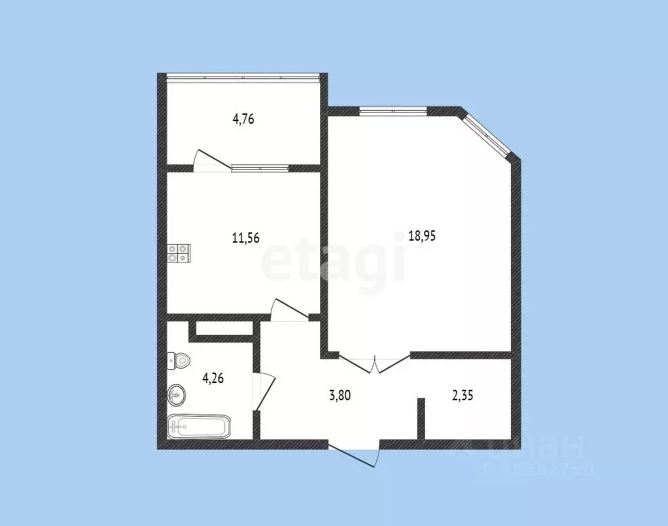 1-к кв. Карачаево-Черкесия, Черкесск ул. Космонавтов, 43Г (51.2 м) - Фото 1