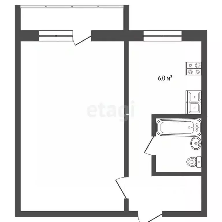 1-к кв. Владимирская область, Муром Карачаровское ш., 30 (30.1 м) - Фото 1
